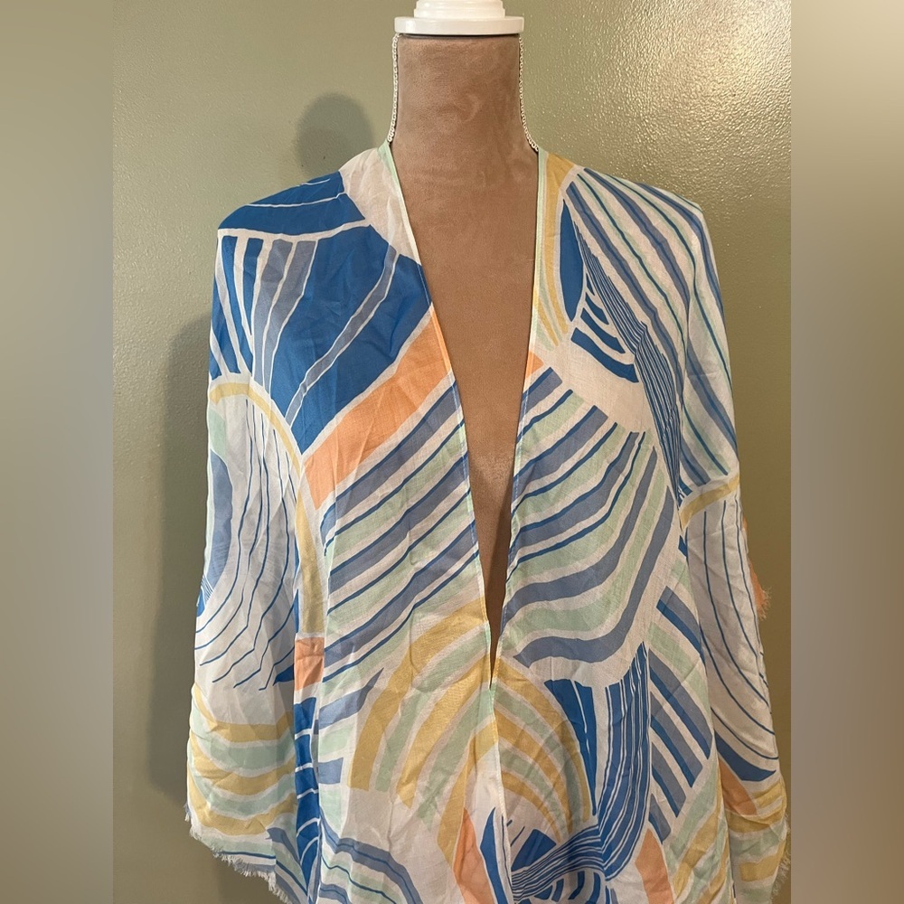 Echo Boho Colorful Abstract Patterned Kimono Swim… - image 3